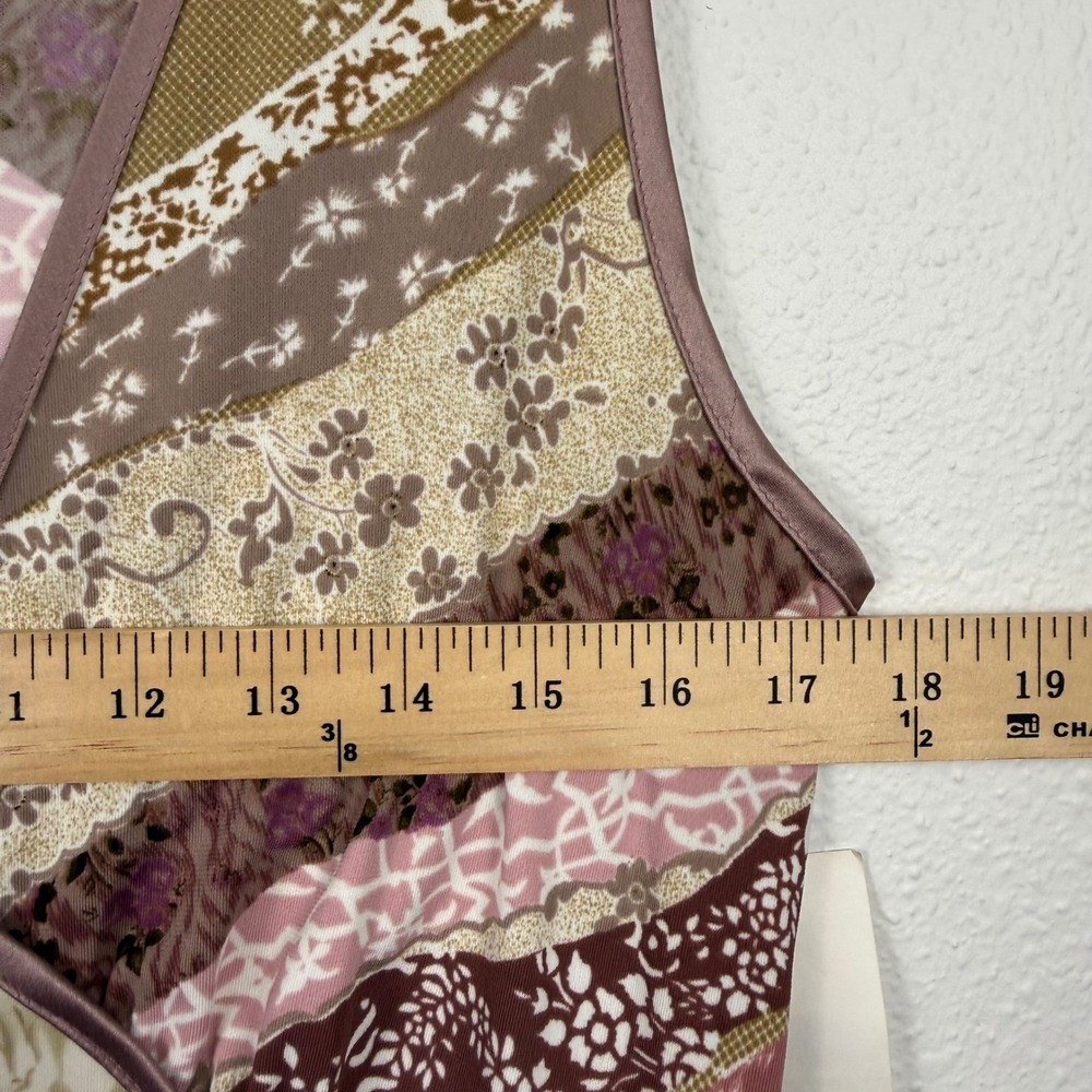 Mixit Womens Floral Patchwork High Low Ruffle Hem Midi Dress Mauve Size 14 NWT - Picture 9 of 10